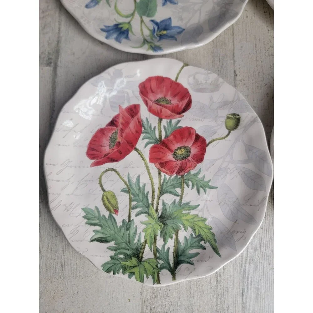 Pier‎ 1 Imports botanical garden plate flower set decor floral